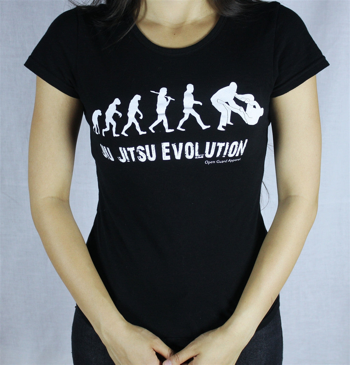 Jiu Jitsu Evolution Female T-Shirt Black from Open Guard Apparel.
