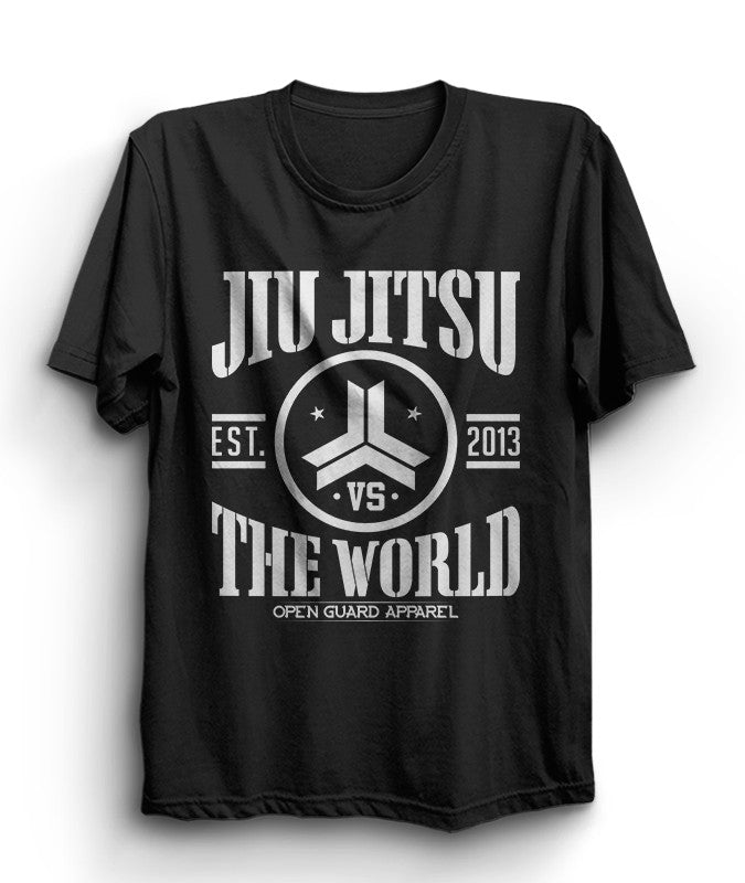 Jiu Jitsu VS The World Tshirt in Black from Open Guard Apparel.