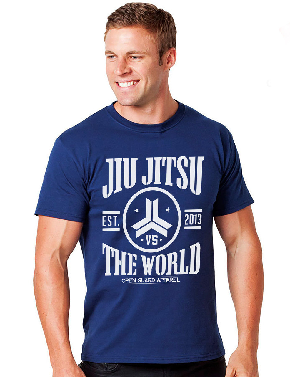 Jiu Jitsu VS The World Tshirt in Blue from Open Guard Apparel.