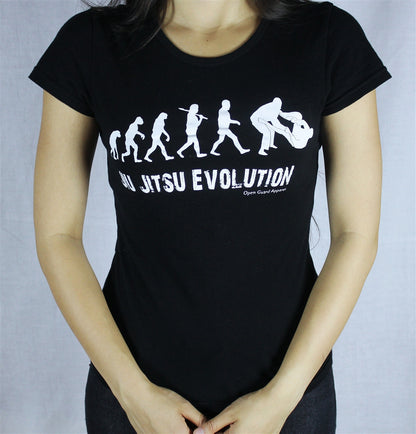 Jiu Jitsu Evolution Female T-Shirt Black from Open Guard Apparel. 