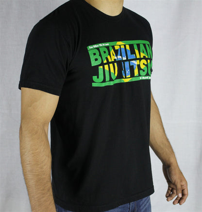 Brazilian Flag T-Shirt you either win or learn open guard apparel. 