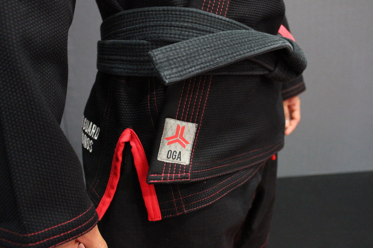 Open Guard Apparel Champion Gi in Black with red accents Available at www.openguardapparel.com

Enjoy premium bjj gear for the family. 