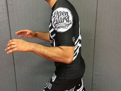 Side view of the white belt ranked rashguard Open Guard Apparel Hex Flow Ranked Short Sleeve Rashguard available at www.openguardapparel.com

Enjoy Quick shipping anywhere from Open Guard Apparel today!