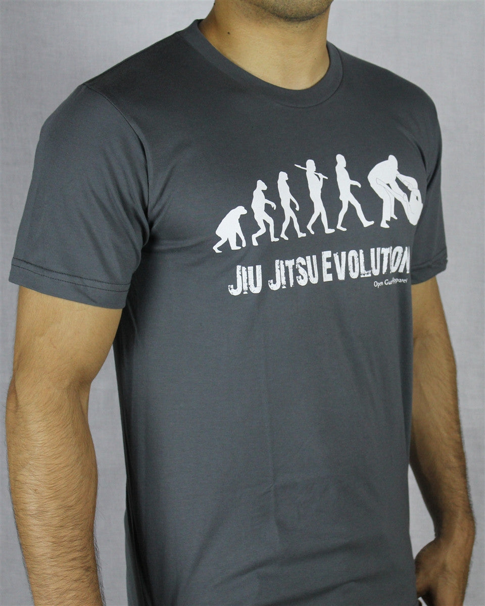 Jiu Jitsu Evolution T-Shirt in Grey from Open Guard Apparel. 