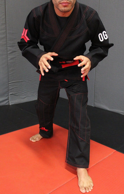 Open Guard Apparel Champion Gi in Black with red accents Available at www.openguardapparel.com

Enjoy premium bjj gear for the family. 