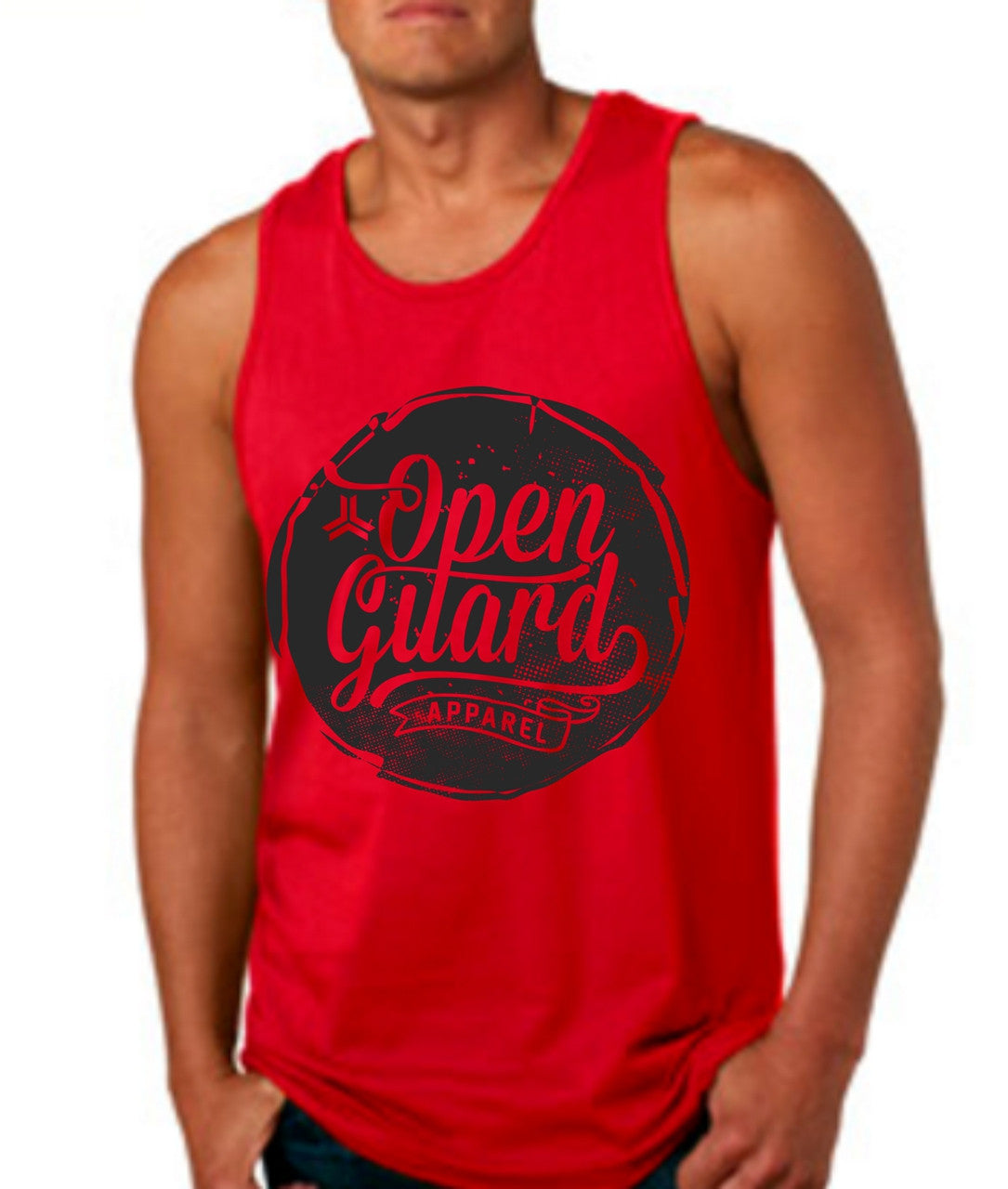 Open Guard Apparel Circle Flow Tank in White and Black Ink.  Available at www.openguardapparel.com