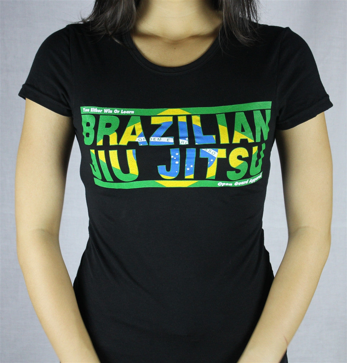 Open Guard Apparel Brazilian Flag T-Shirt for women.  specifically built for women.  