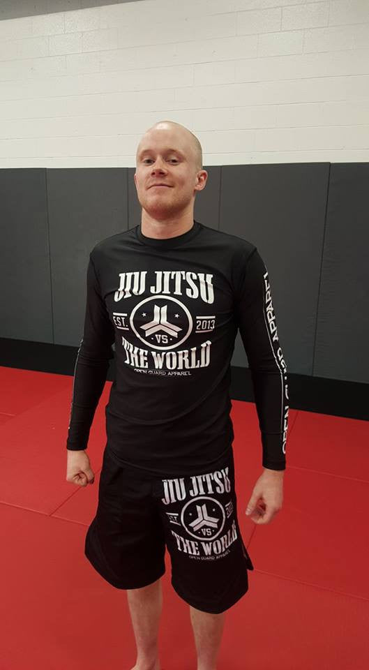 Jiu Jitsu Vs the world rashgaurd in black.