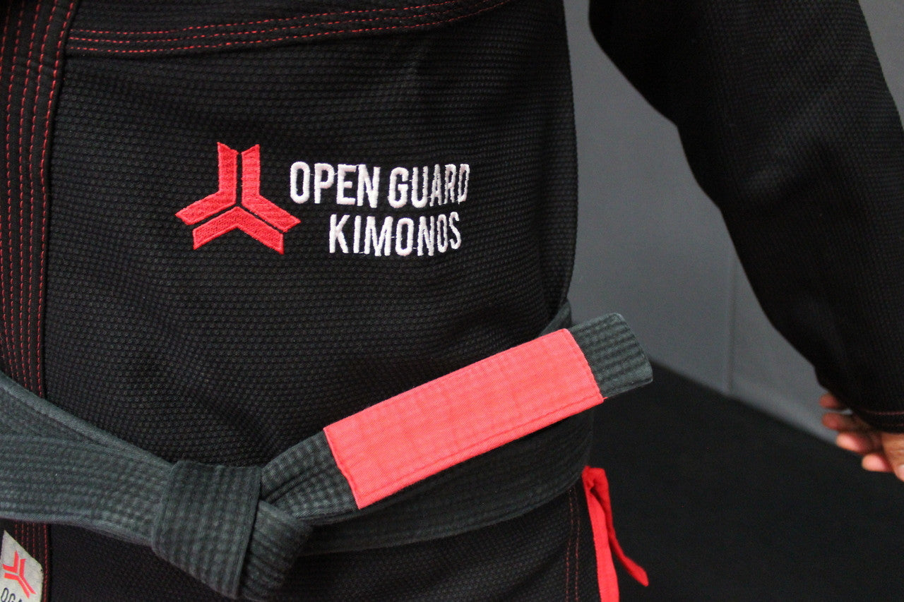 Open Guard Apparel Champion Gi in Black with red accents Available at www.openguardapparel.com

Enjoy premium bjj gear for the family. 