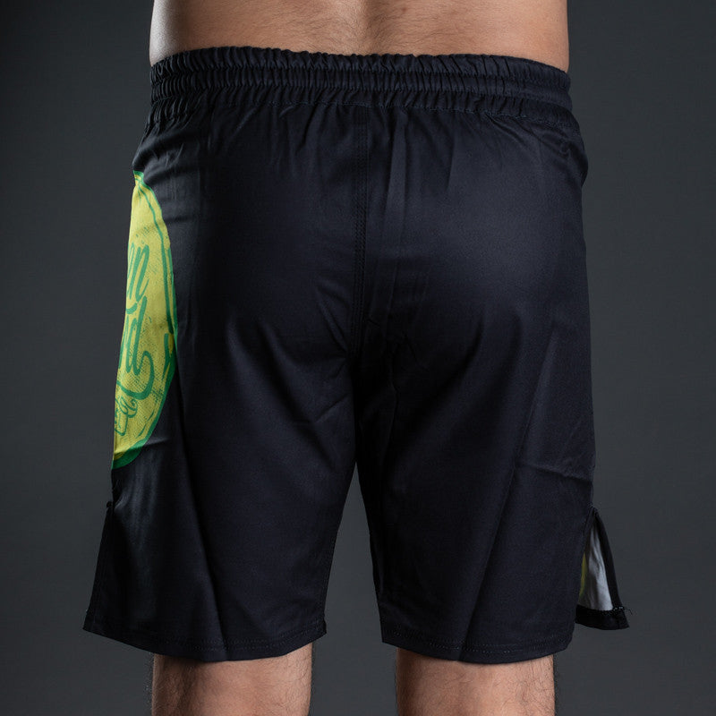 Flow Series BJJ Shorts Black/Green - Available on www.openguardapparel.com