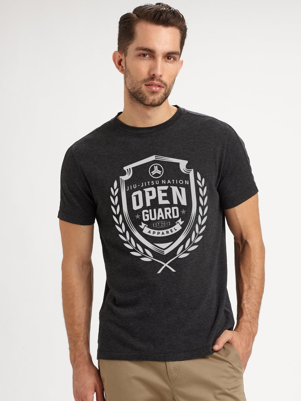 Open Guard Apparel Jiu-Jitsu Nation Charcoal T-Shirts.  Available at www.openguardapparel.com

Ready for the streets!