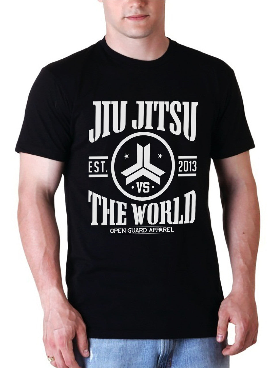 Jiu Jitsu VS The World Tshirt in Black from Open Guard Apparel.  www.openguardapparel.com