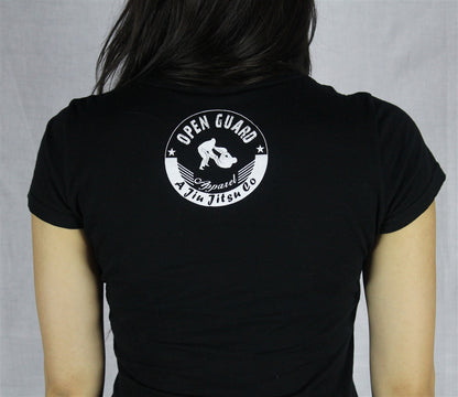 Jiu Jitsu Evolution Female T-Shirt Black from Open Guard Apparel. 