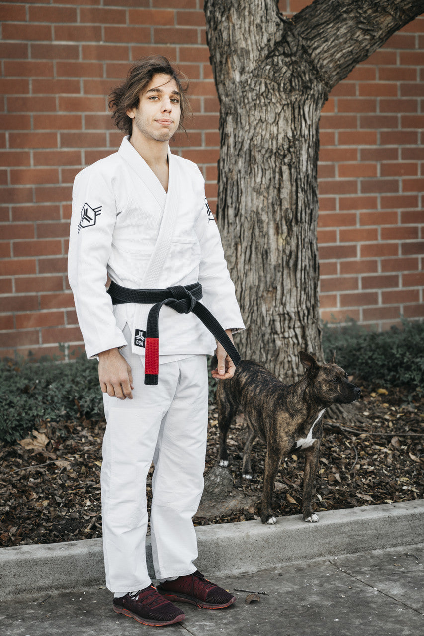 Hex Classic Gi in white available at www.openguardapparel.com  light, durable gis for the family. 