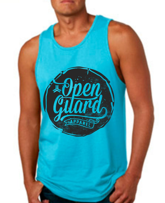 Open Guard Apparel Circle Flow Tank in White and Black Ink.  Available at www.openguardapparel.com