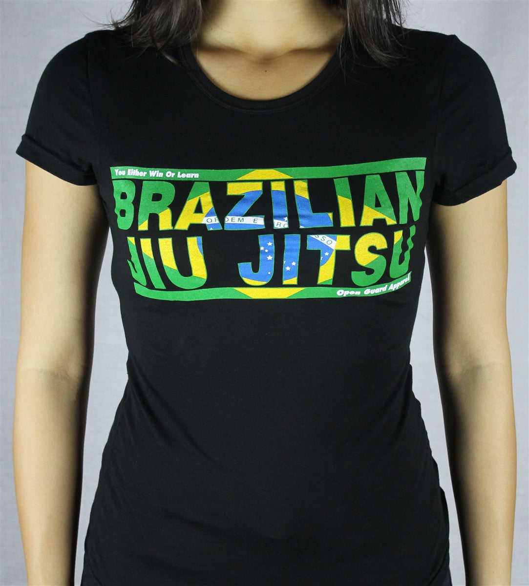 Open Guard Apparel Brazilian Flag T-Shirt for women.  specifically built for women.  