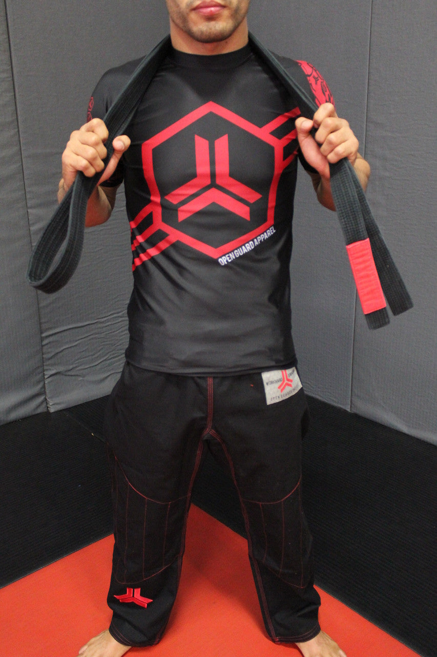 Open Guard Apparel Champion Gi in Black with red accents Available at www.openguardapparel.com

Enjoy premium bjj gear for the family. 